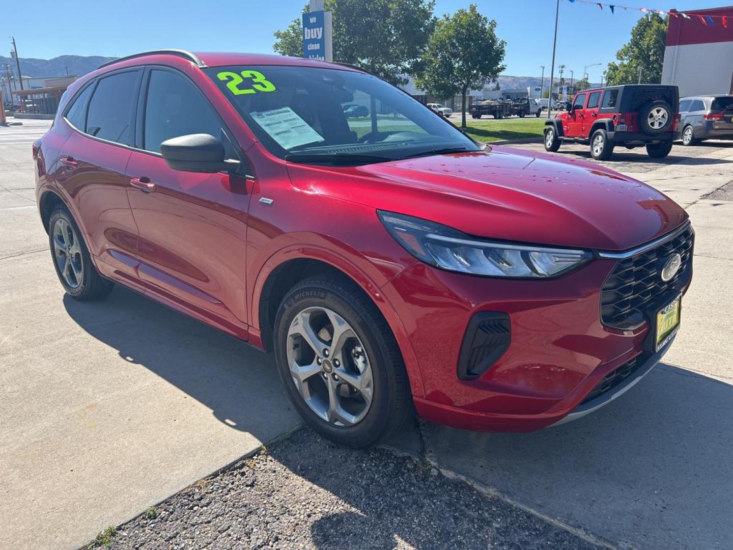 2023 maroon Ford Escape ST Line (1FMCU9MN3PU) with an 3 Cyl, 1.5L engine, Automatic transmission, located at 3030 CY Ave, Casper, WY, 82604, (307) 265-3830, 42.827816, -106.357483 - Photo#3