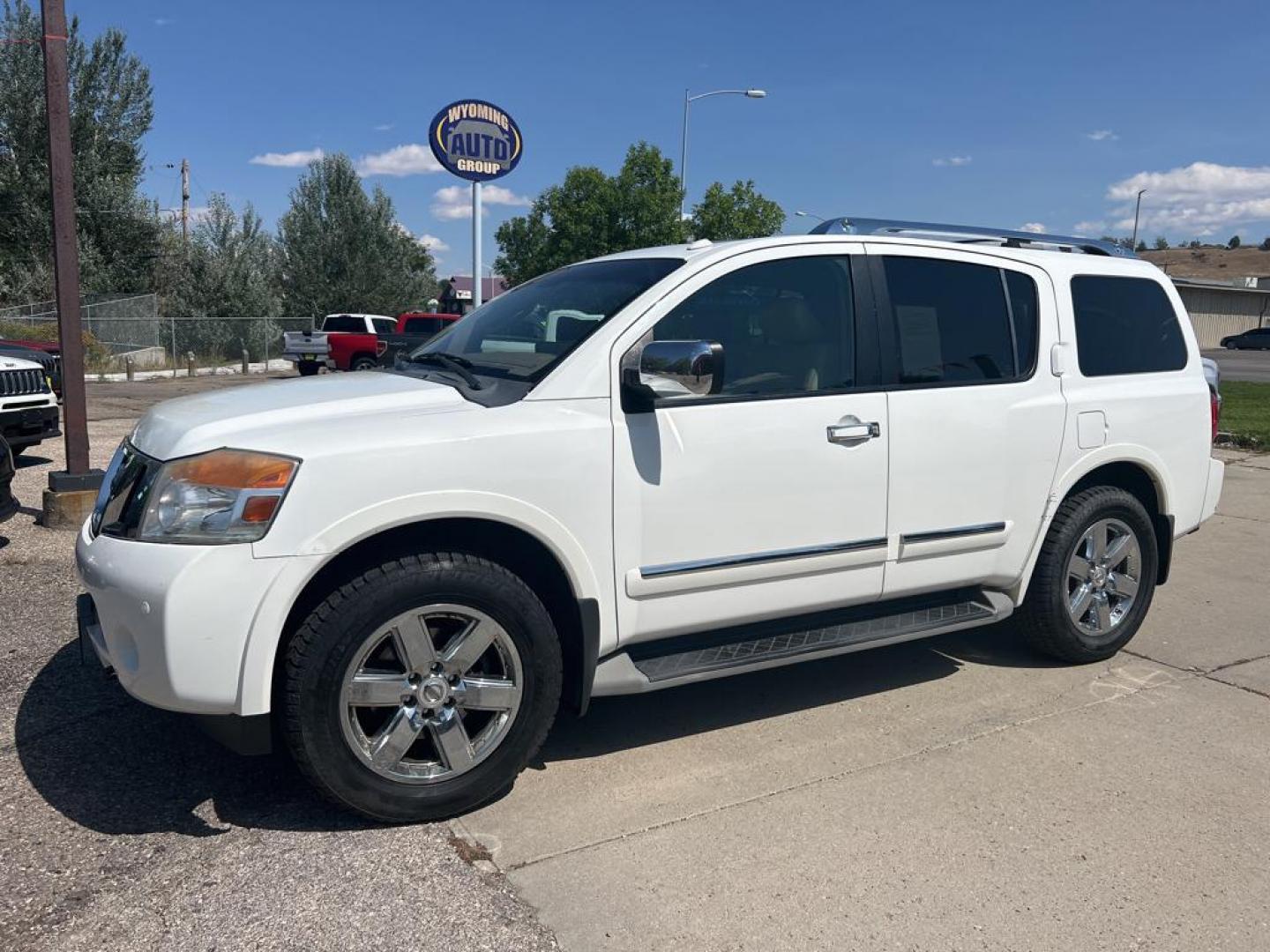 2012 White Nissan Armada PLATINUM (5N1BA0NE0CN) with an V8, 5.6L engine, Automatic transmission, located at 3030 CY Ave, Casper, WY, 82604, (307) 265-3830, 42.827816, -106.357483 - Photo#1