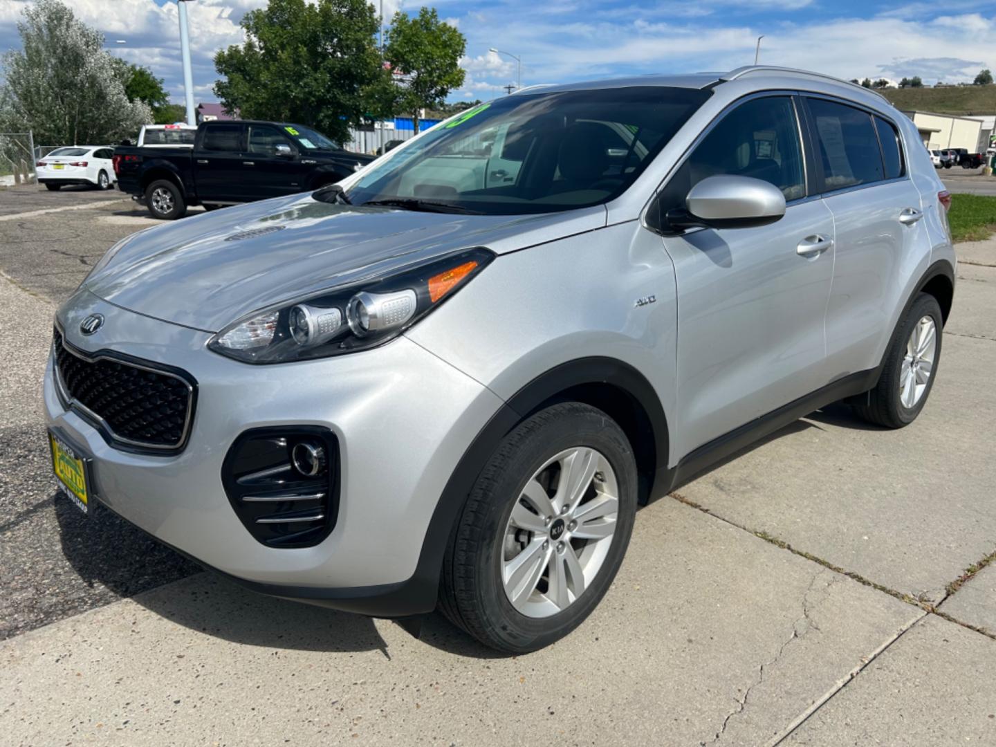 2019 Silver /Gray Kia Sportage LX AWD (KNDPMCAC4K7) with an 2.4L V6 DOHC 24V engine, 6A transmission, located at 3030 CY Ave, Casper, WY, 82604, (307) 265-3830, 42.827816, -106.357483 - Photo#1