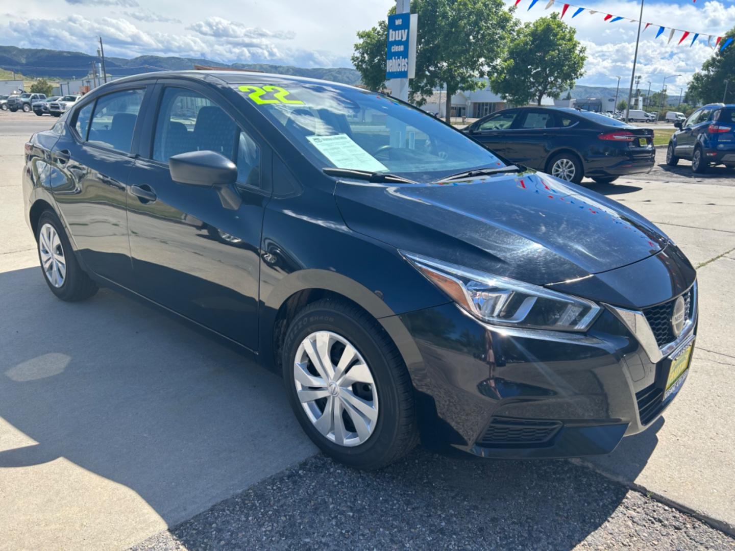 2022 BLACK Nissan Versa SV (3N1CN8DV0NL) with an L4, 1.6L engine, Continuously Variable transmission, located at 3030 CY Ave, Casper, WY, 82604, (307) 265-3830, 42.827816, -106.357483 - Photo#3