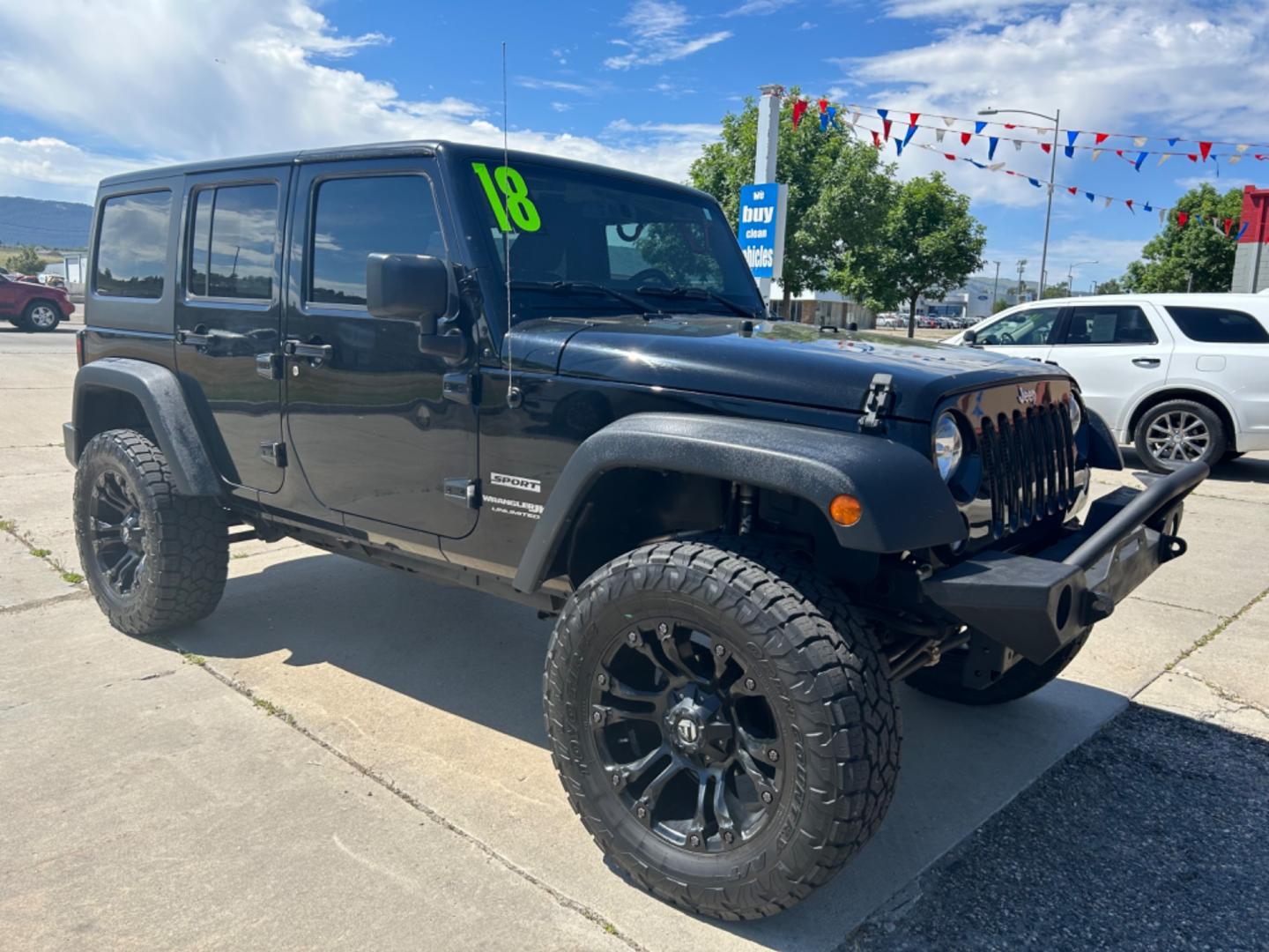 2018 BLACK /Black JEEP WRANGLER JK UNL SPORT (1C4BJWDG2JL) with an 3.6L engine, 6-Speed Manual transmission, located at 3030 CY Ave, Casper, WY, 82604, (307) 265-3830, 42.827816, -106.357483 - Photo#3