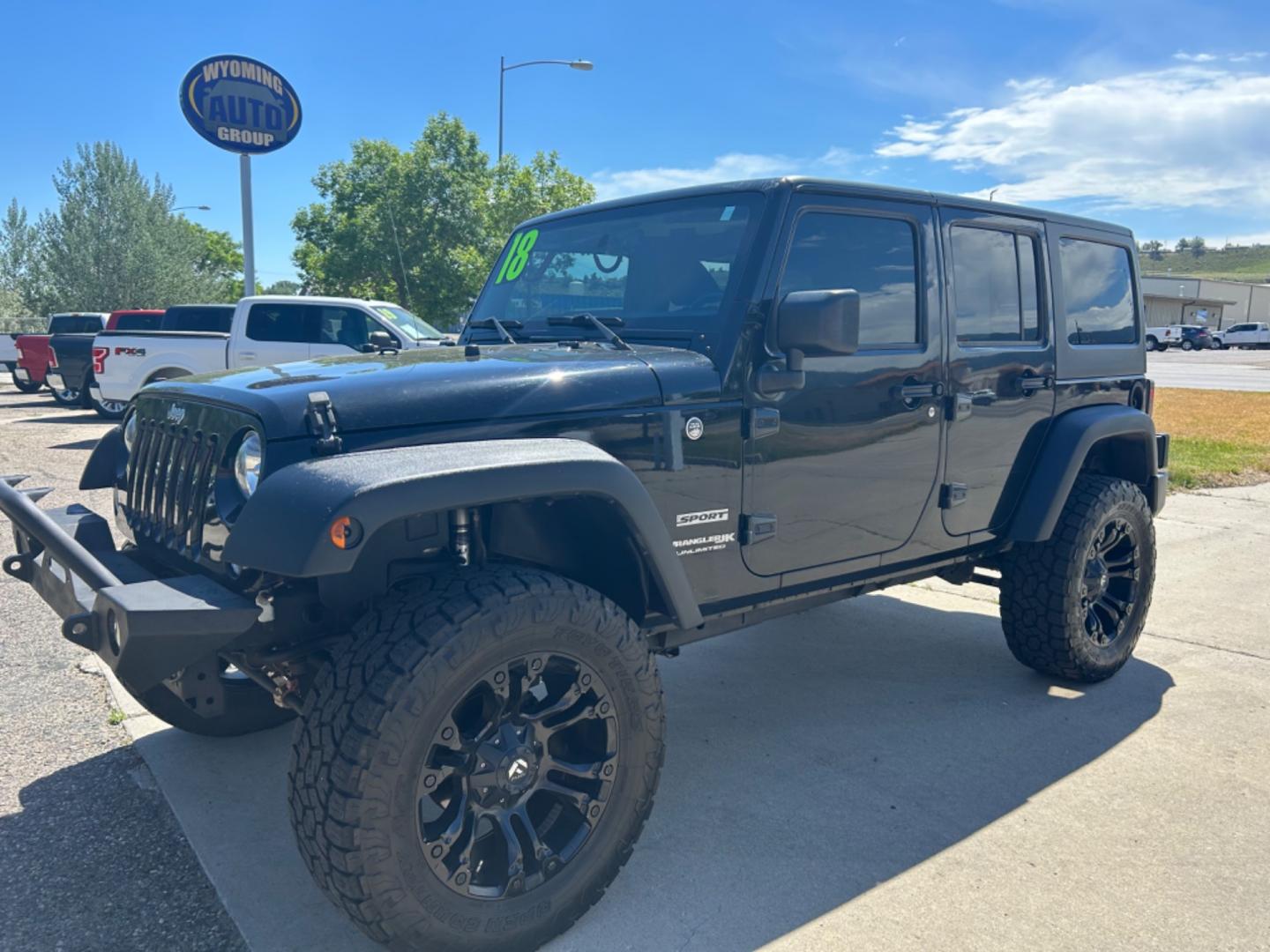 2018 BLACK /Black JEEP WRANGLER JK UNL SPORT (1C4BJWDG2JL) with an 3.6L engine, 6-Speed Manual transmission, located at 3030 CY Ave, Casper, WY, 82604, (307) 265-3830, 42.827816, -106.357483 - Photo#2