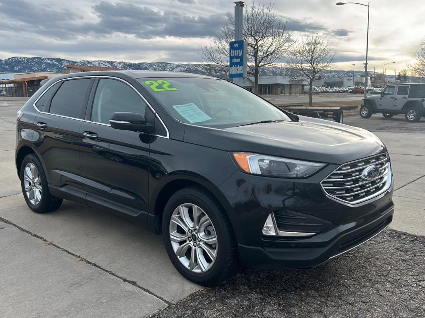 2022 Black Ford Edge Titanium (2FMPK4K92NB) with an 4 Cyl, 2.0L engine, Automatic transmission, located at 3030 CY Ave, Casper, WY, 82604, (307) 265-3830, 42.827816, -106.357483 - Photo#3