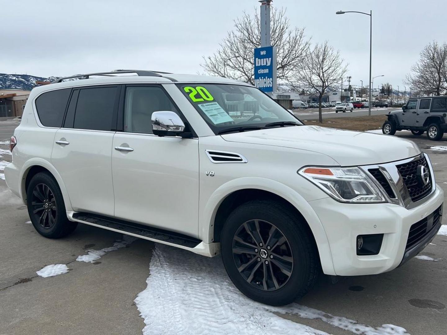 2020 White Nissan Armada Platinum AWD (JN8AY2NE9L9) with an V8, 5.6L engine, Automatic transmission, located at 3030 CY Ave, Casper, WY, 82604, (307) 265-3830, 42.827816, -106.357483 - Photo#3