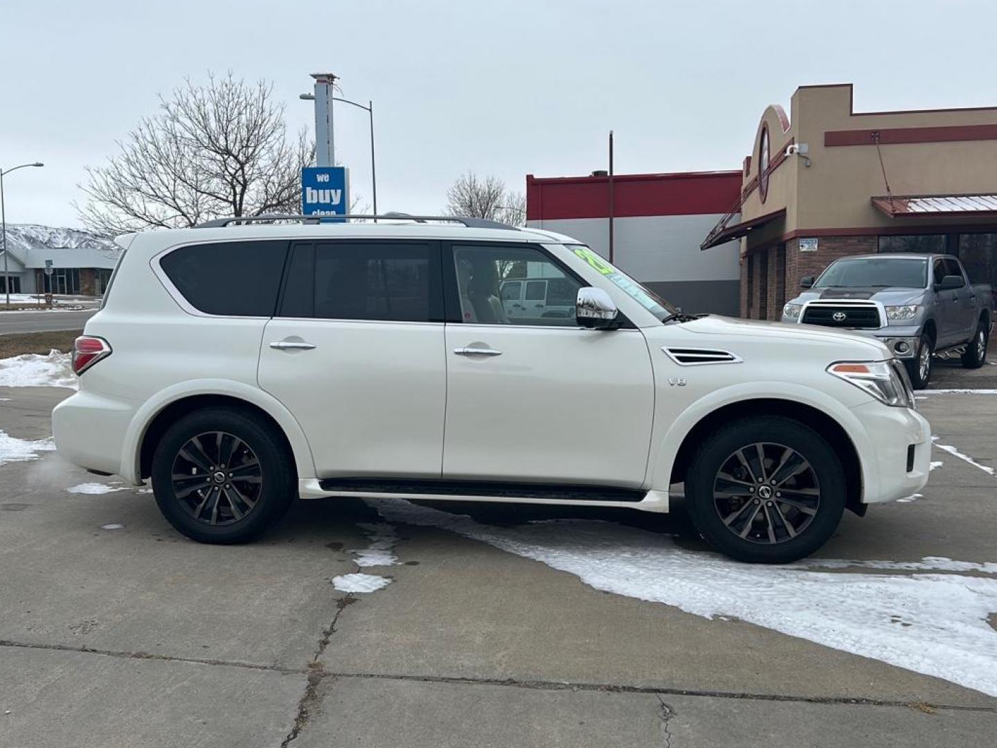 2020 White Nissan Armada Platinum AWD (JN8AY2NE9L9) with an V8, 5.6L engine, Automatic transmission, located at 3030 CY Ave, Casper, WY, 82604, (307) 265-3830, 42.827816, -106.357483 - Photo#4